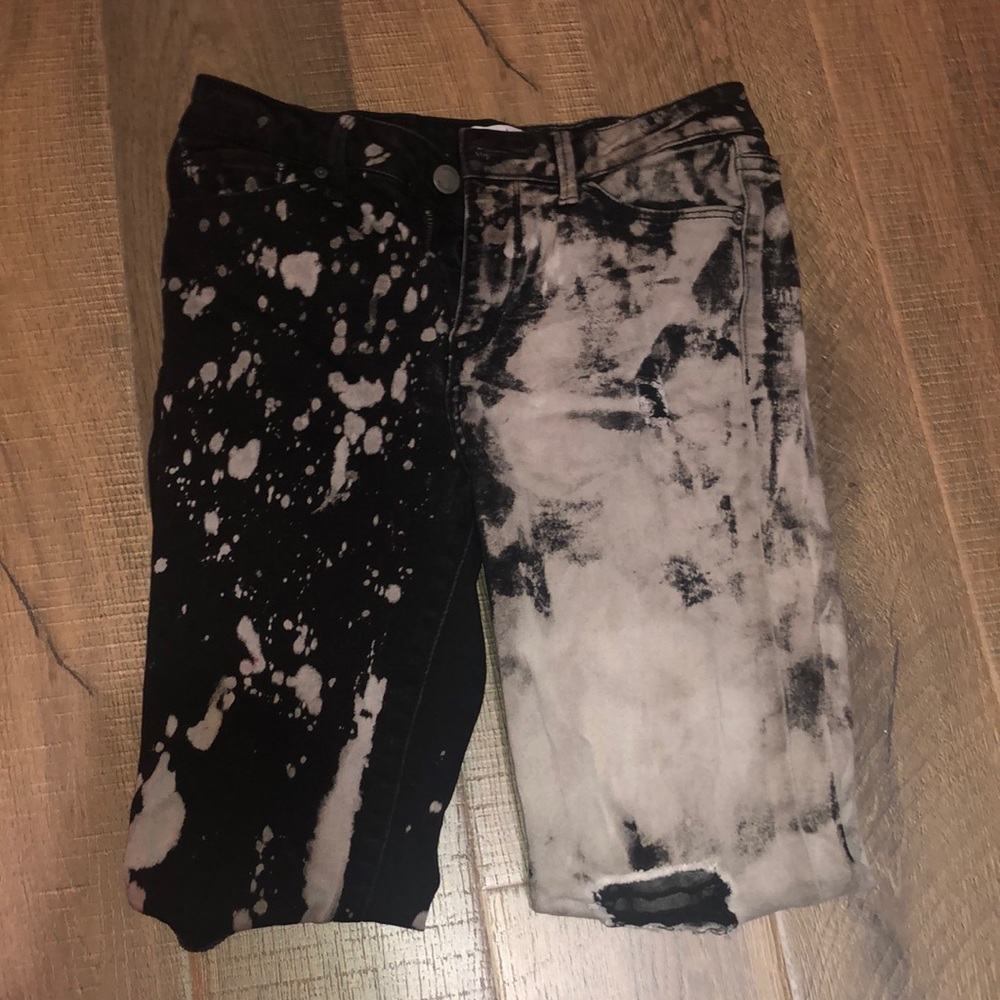 Simple Society Black and Grey Ripped Skinny Jeans